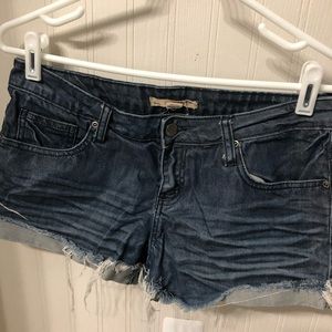 dark denim shorts